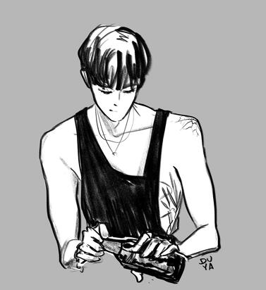 Kim Doyoung, black and white study
